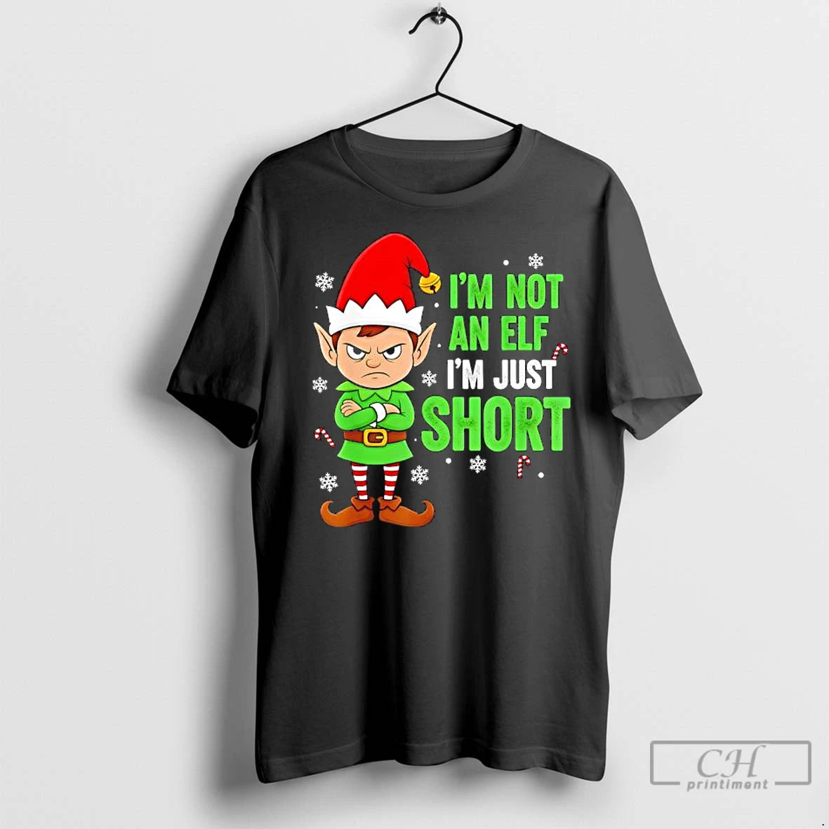Premium Im Just Short Funny Elf Christmas Shirt Hoodie Sweatshirt | PurePodTees.com