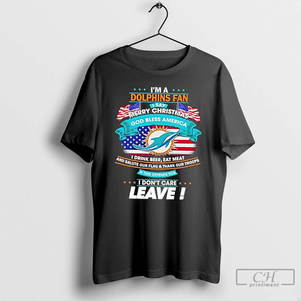 Premium Im A Miami Dolphins Fan I Say Merry Christmas God Bless America I Dont Shirt Hoodie Sweatshirt | PurePodTees.com