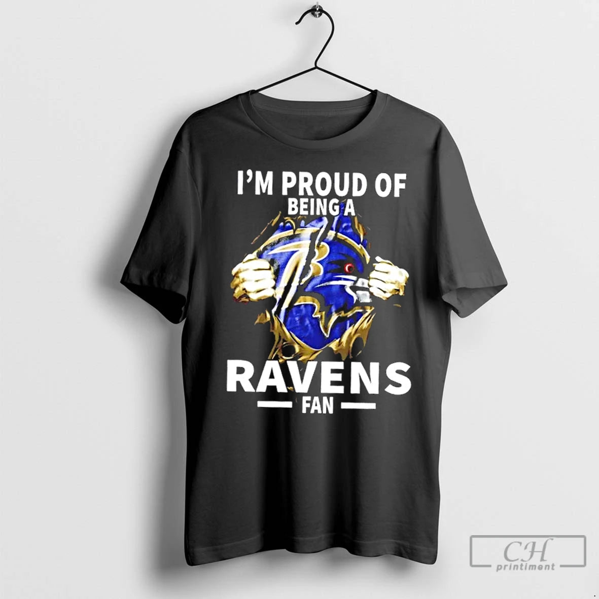 Premium Im Proud Of Being A Baltimore Ravens Fan Shirt Hoodie Sweatshirt | PurePodTees.com