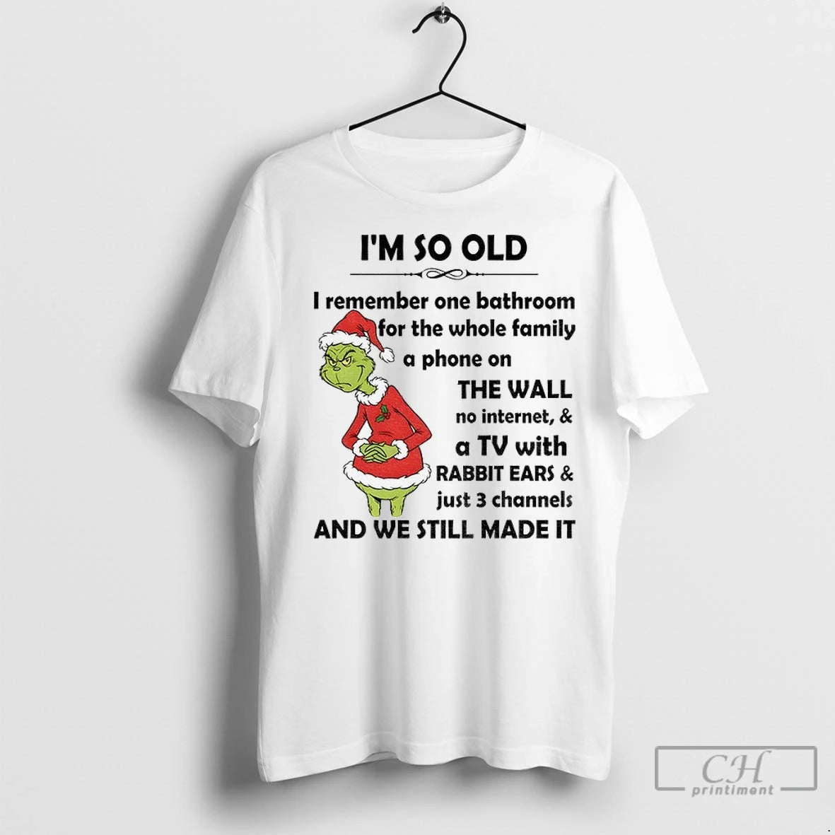 Premium Im So Old I Remember One Bathroom For The Whole Family A Phone On Shirt Hoodie Sweatshirt | PurePodTees.com