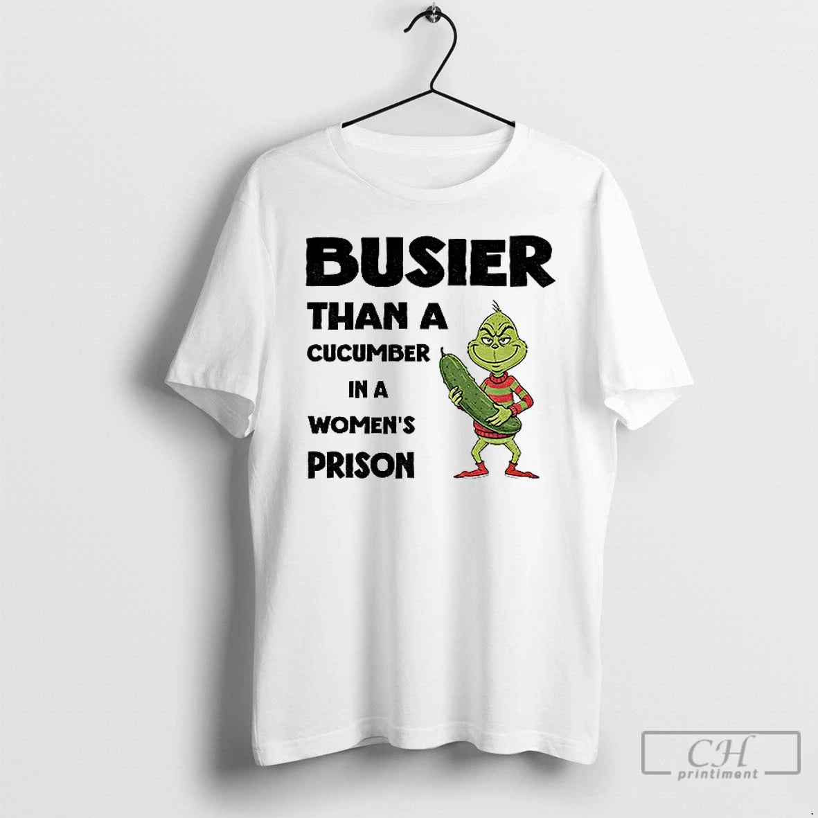 Premium Im9vyjn0 Grinch Pickles Busier Than A Cucumber In A Womens Prison Christmas T Shirts Hoodie Sweatshirt