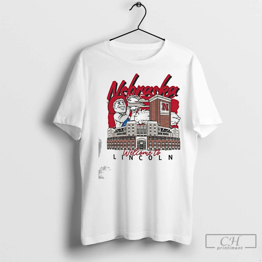 Premium Image One Natural Nebraska Huskers Comfort Colors Hand Drawn Campus Stack Shirt Hoodie Sweatshirt | PurePodTees.com