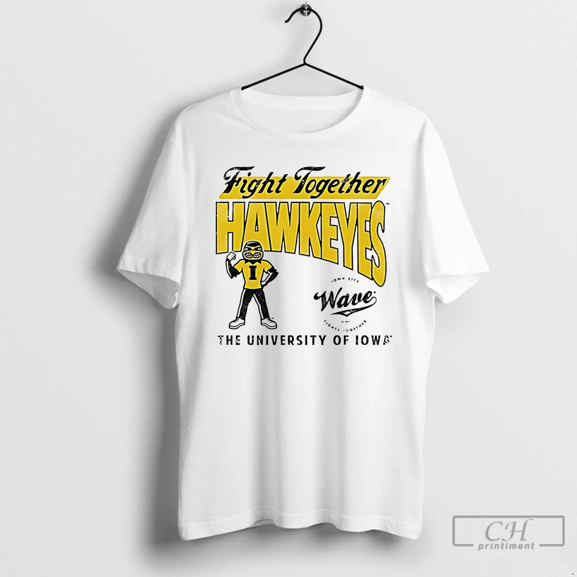 Premium Iowa Hawkeyes Wave Fight Together T Shirts Hoodie Sweatshirt | PurePodTees.com