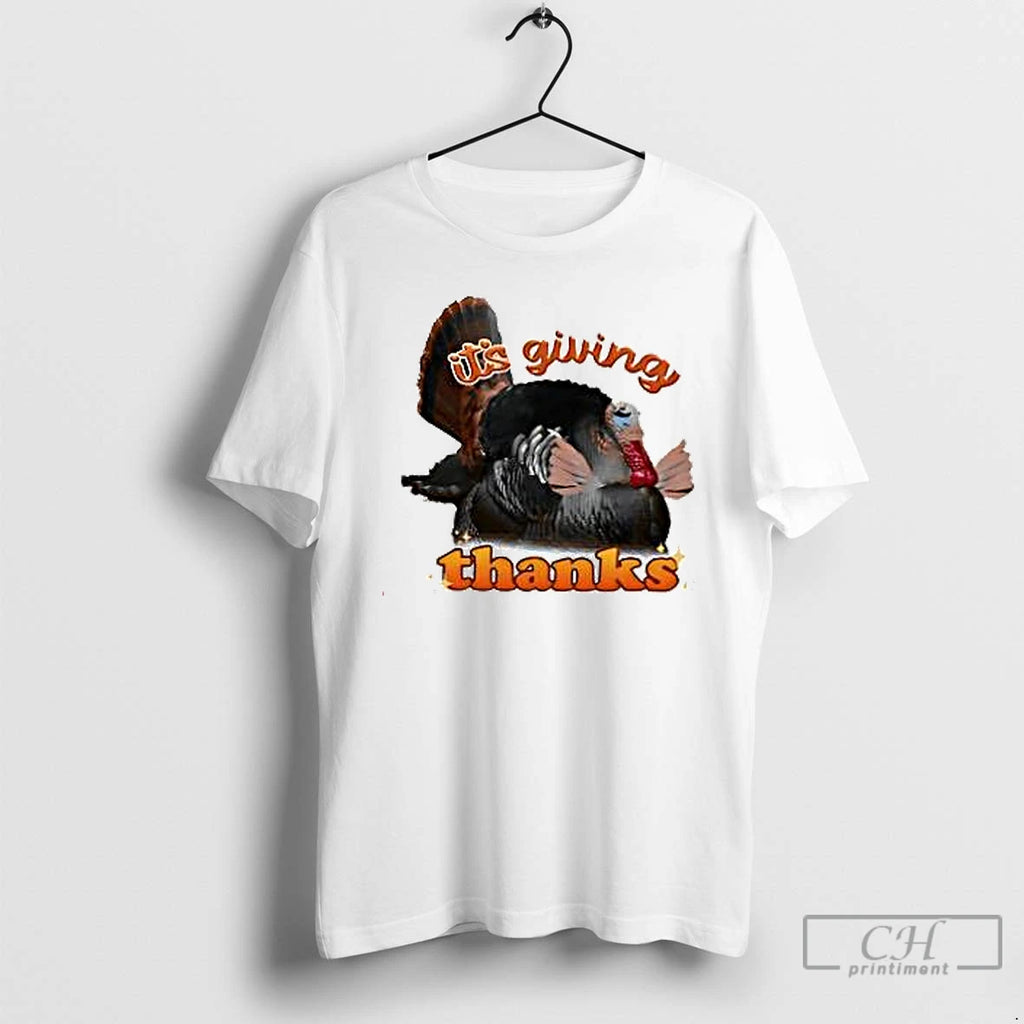 Premium Its Giving Thanks Turkey Thanksgiving T Shirts Hoodie Sweatshirt | PurePodTees.com
