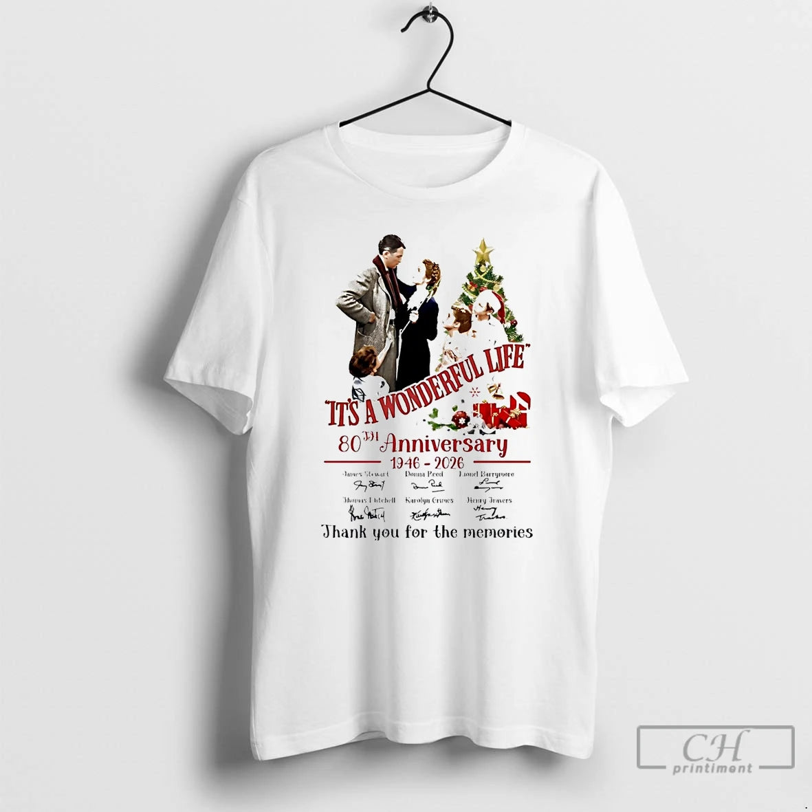 Premium Its A Wonderful Life 80th Anniversary 1946 2026 Characters T Shirts Hoodie Sweatshirt | PurePodTees.com