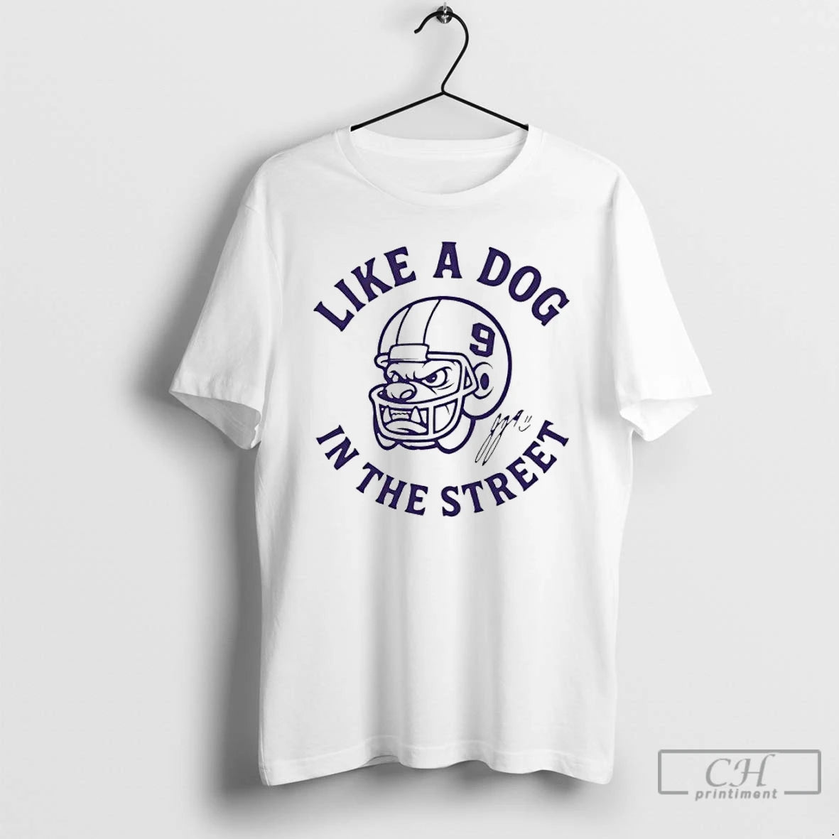 Premium J J Mccarthy Minnesota Vikings Like A Dog In The Street Signature T Shirts Hoodie Sweatshirt | PurePodTees.com