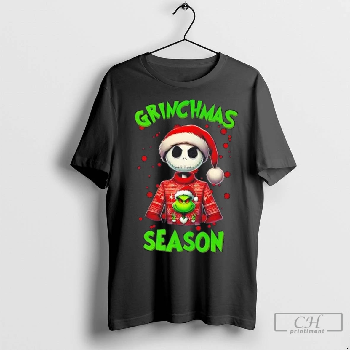 Premium Jack Skellington Grinchmas Season Shirt Hoodie Sweatshirt | PurePodTees.com