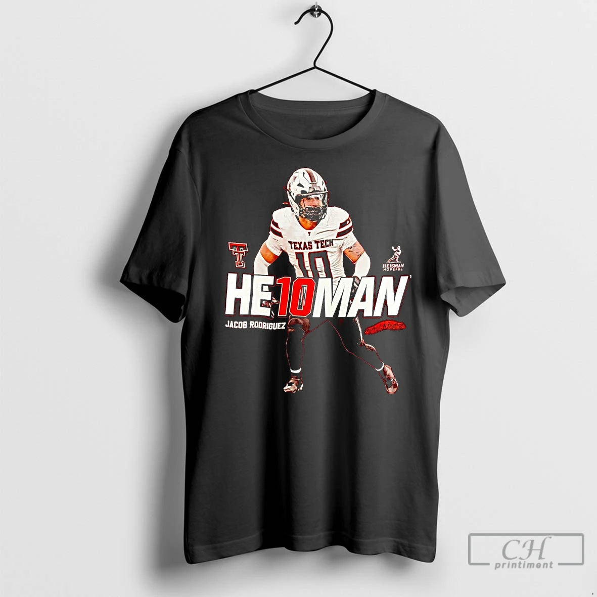 Premium Jacob Rodriguez He10man Heisman Texas Tech Red Raider Shirt Hoodie Sweatshirt | PurePodTees.com