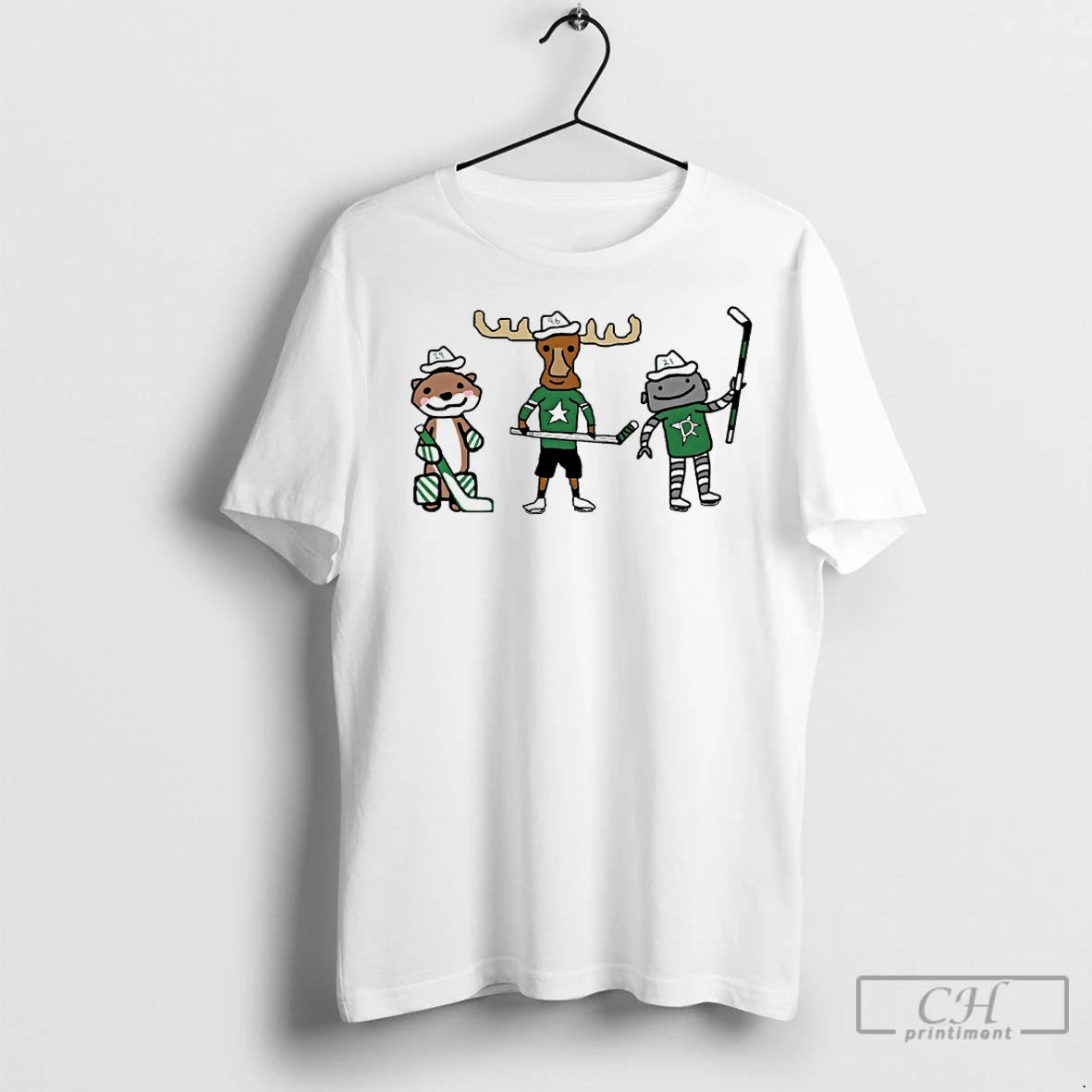 Premium Jake Oettinger Otter Mikko Rantanen Moose And Jason Robertson Robo Guys Dallas Stars Mascot Shirt Hoodie Sweatshirt