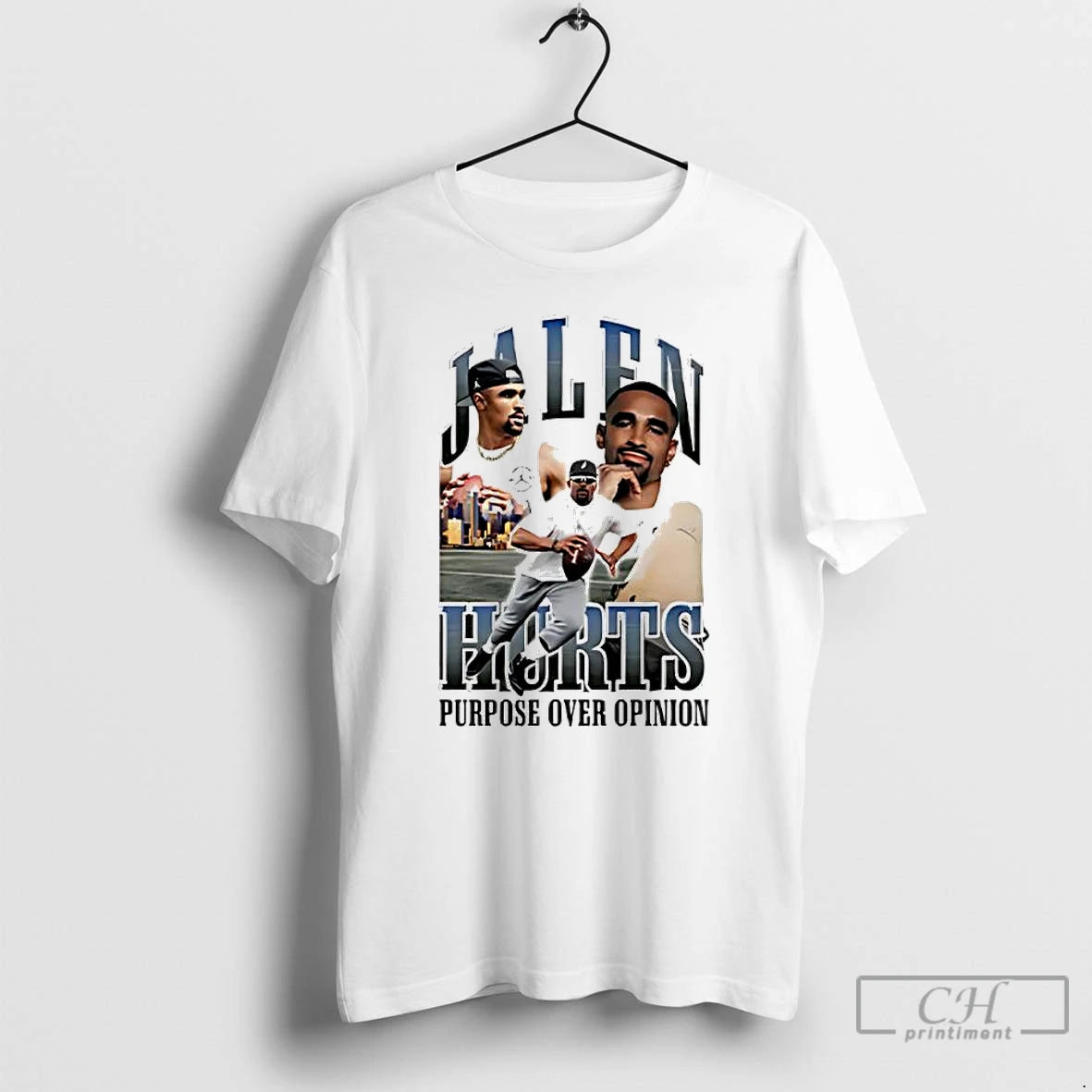 Premium Jalen Hurts Purpose Over Opinion Graphic T Shirts Hoodie Sweatshirt | PurePodTees.com