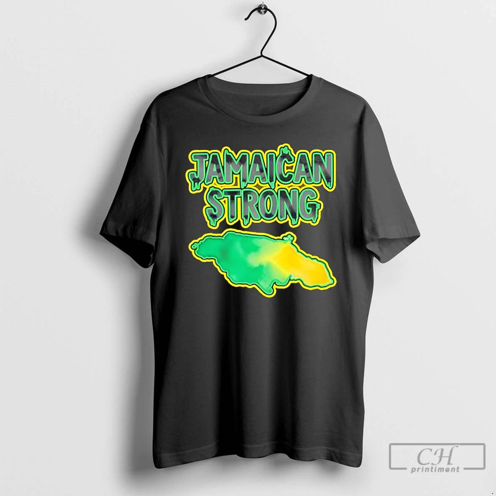 Premium Jamaica Strong Watercolor Style Country Map T Shirts Hoodie Sweatshirt | PurePodTees.com