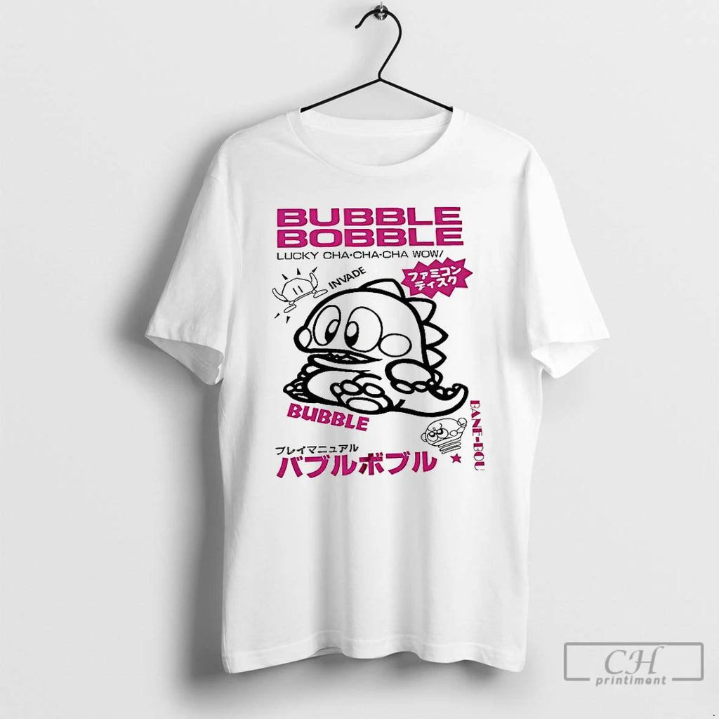 Premium Japanese Bubble Bobble Lucky Cha Cha Cha Wow 80s Vintage T Shirts Hoodie Sweatshirt | PurePodTees.com