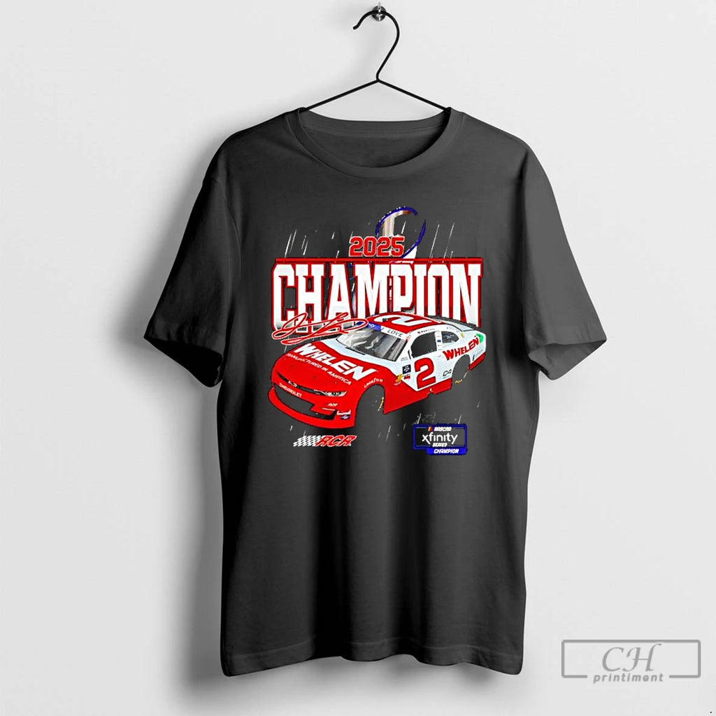 Premium Jesse Love Jr Checkered Flag Sports 2025 Nascar Xfinity Series Champion T Shirts Hoodie Sweatshirt | PurePodTees.com