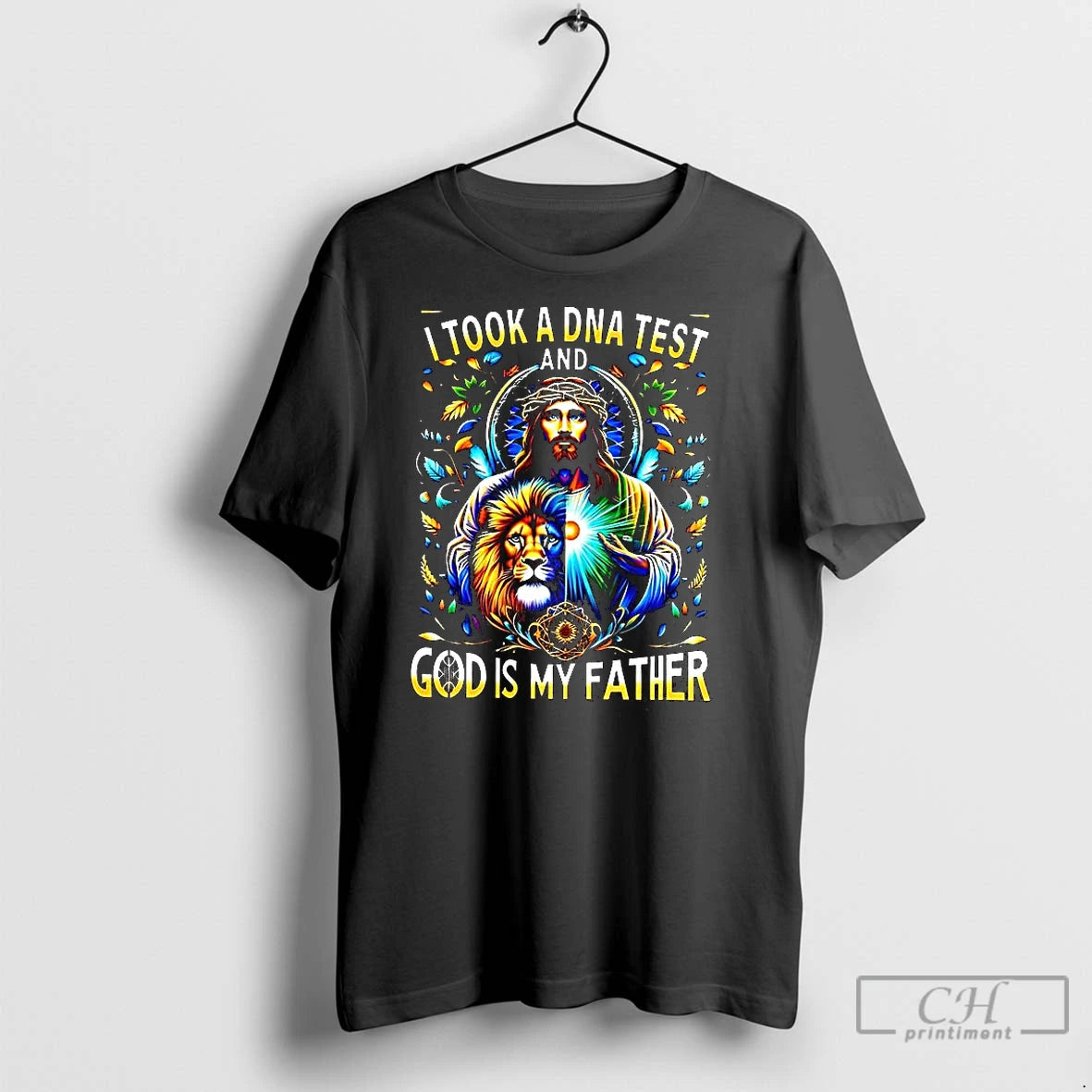 Premium Jesus And Lion I Took A Dna Test And God Is My Father Christian Shirt Hoodie Sweatshirt | PurePodTees.com