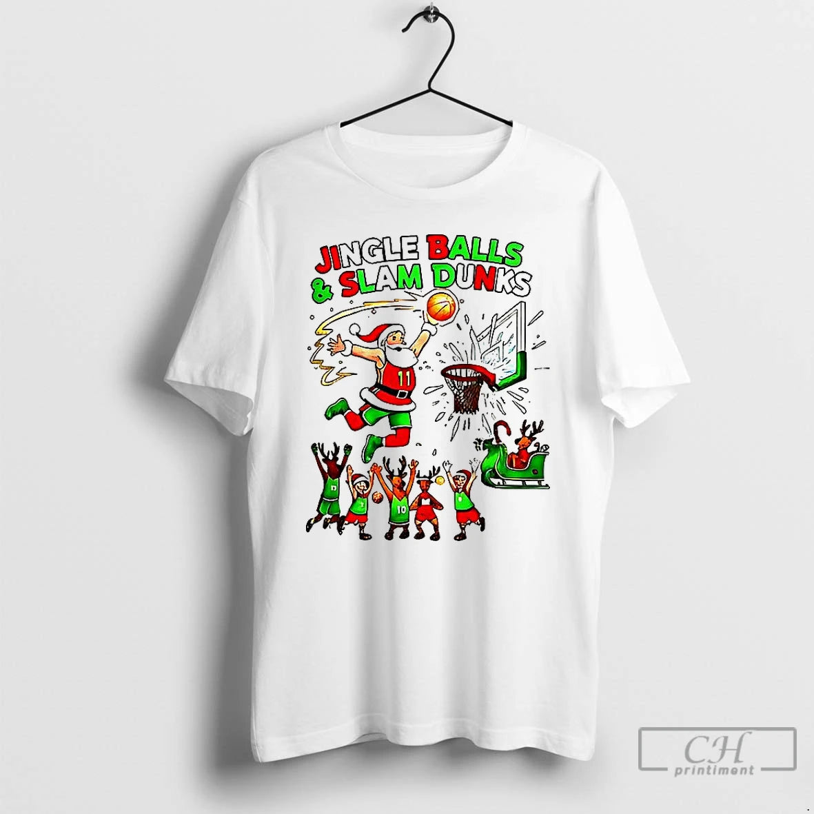 Premium Jingle Balls And Slam Dunks Christmas Shirt Hoodie Sweatshirt | PurePodTees.com