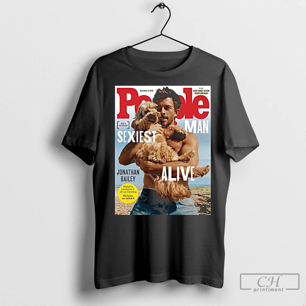 Premium Jonathan Bailey People Magazines 2025 Sexiest Man Alive Long Sleve Shirt Hoodie Sweatshirt | PurePodTees.com