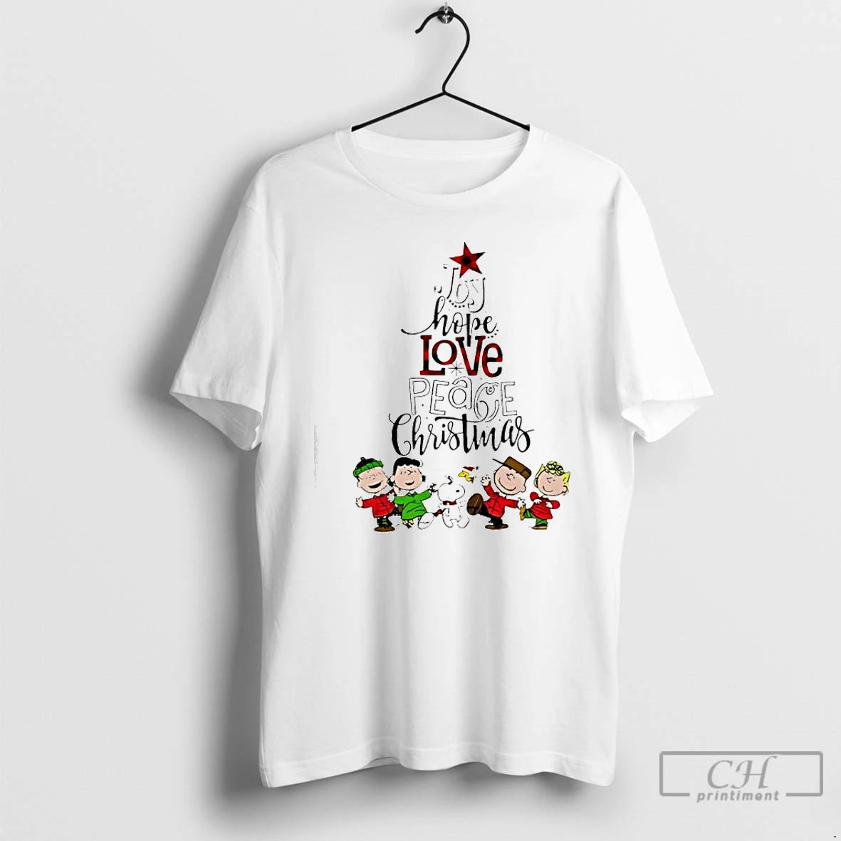 Premium Joy Hope Love Peace Christmas Peanuts Comic Shirt Hoodie Sweatshirt | PurePodTees.com