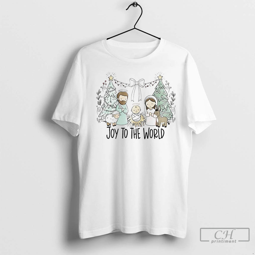 Premium Joy To The World Christmas Shirt Hoodie Sweatshirt | PurePodTees.com