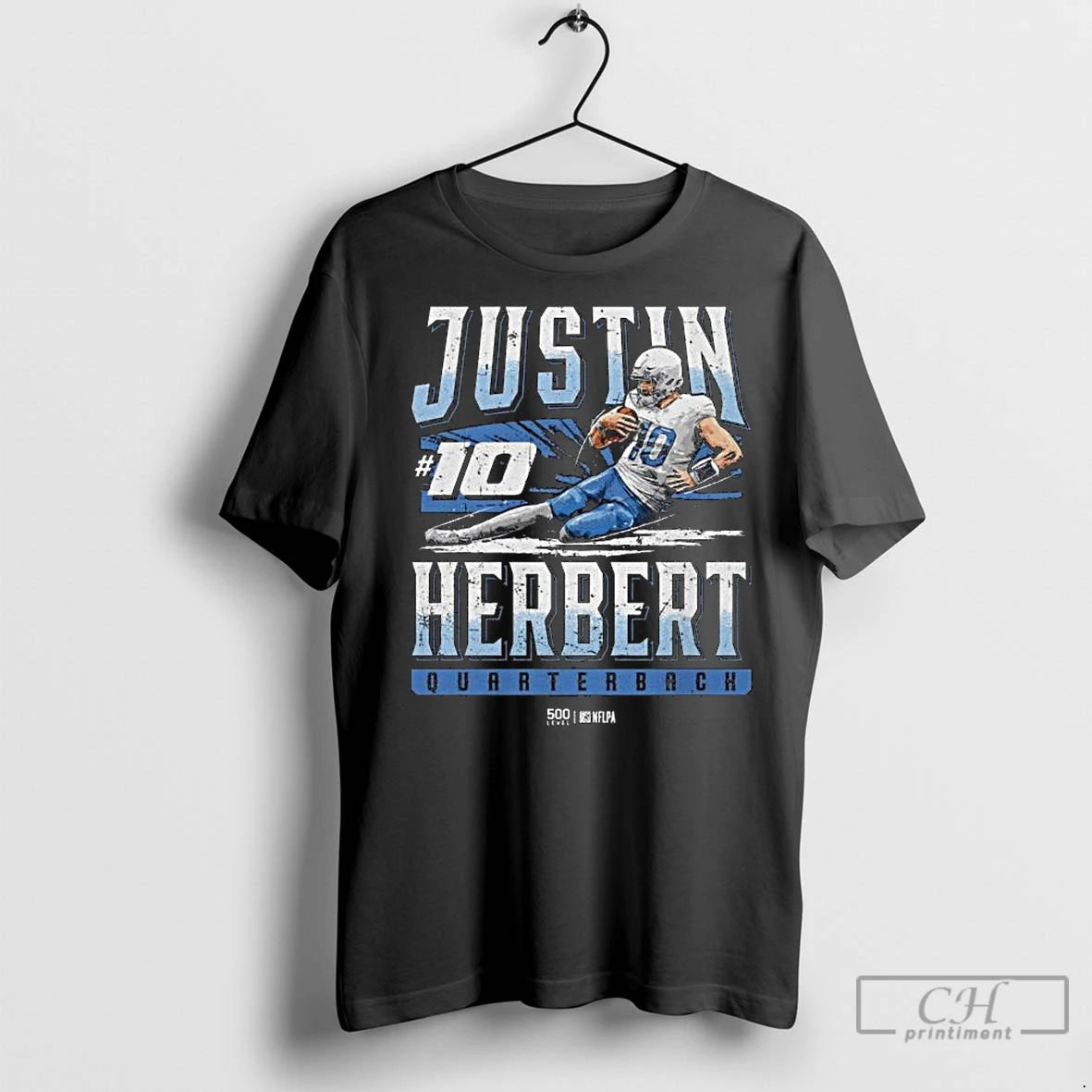 Premium Justin Herbert Quarterback Los Angeles C Slide Long Sleve Shirt Hoodie Sweatshirt | PurePodTees.com