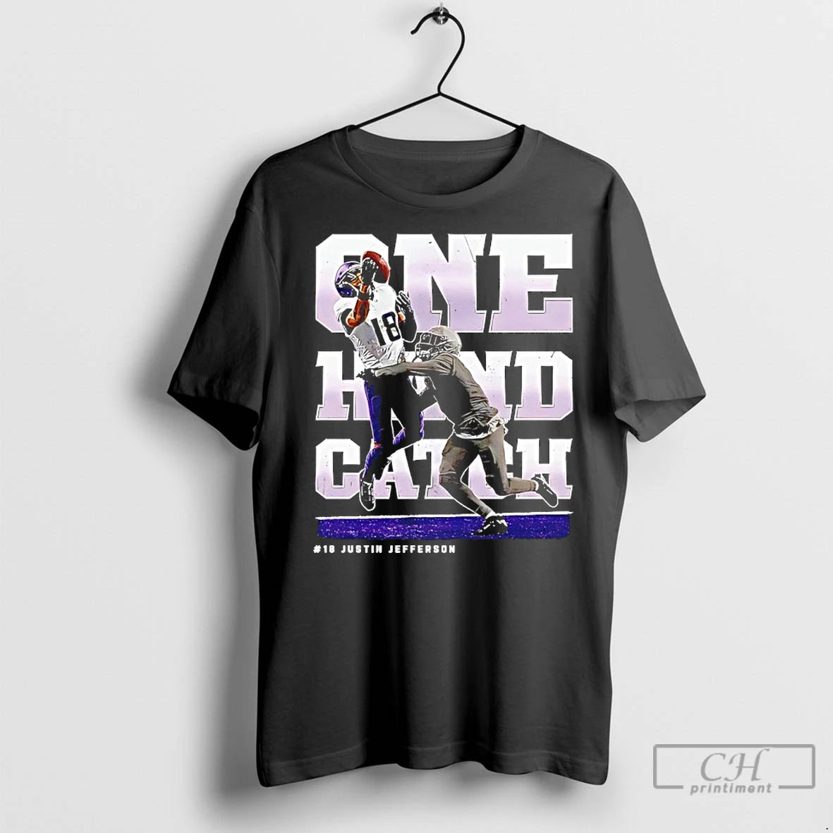 Premium Justin Jefferson 18 Minnesota Vikings One Hand Catch Shirt Hoodie Sweatshirt | PurePodTees.com