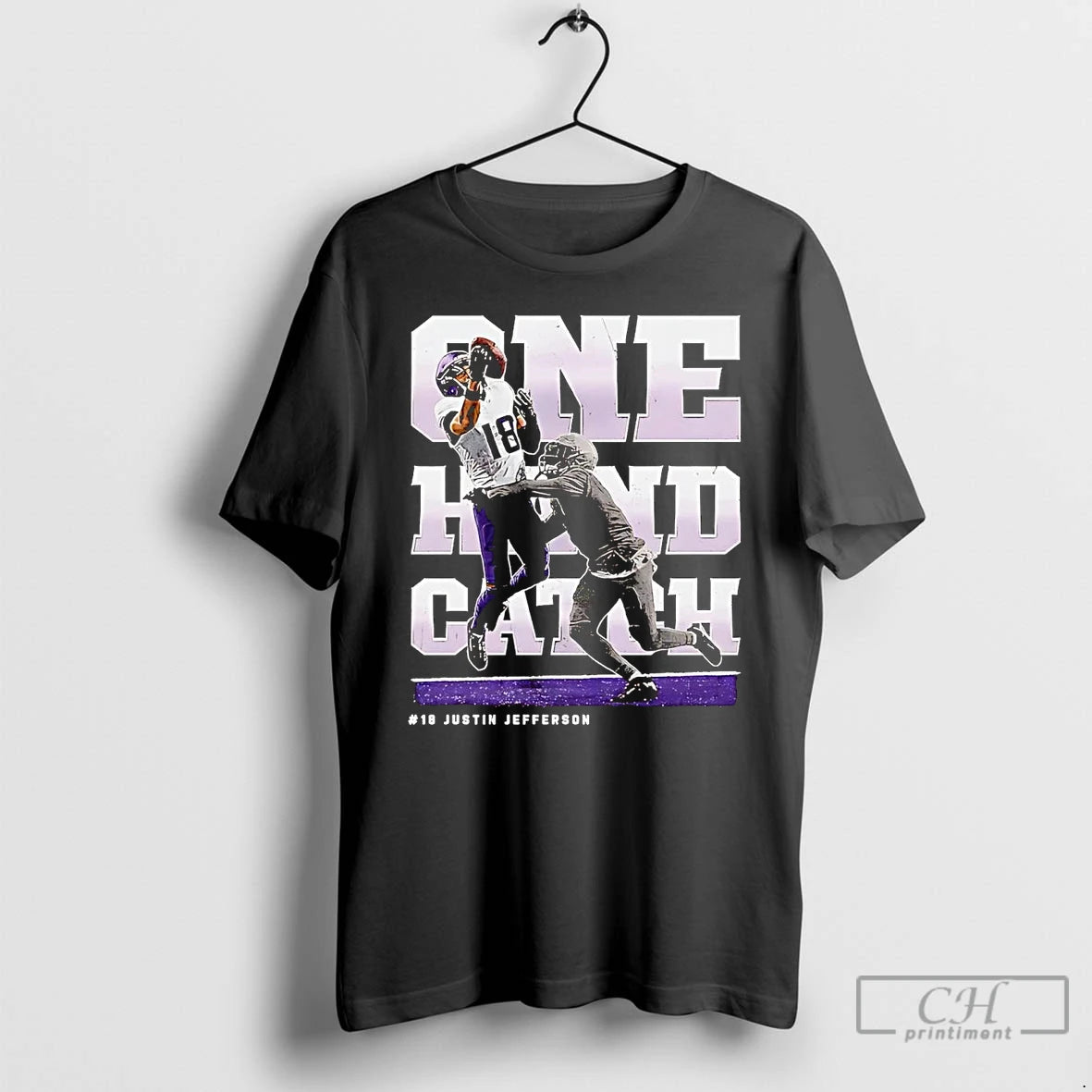 Premium Justin Jefferson One Hand Catch Minnesota Vikings T Shirts Hoodie Sweatshirt | PurePodTees.com