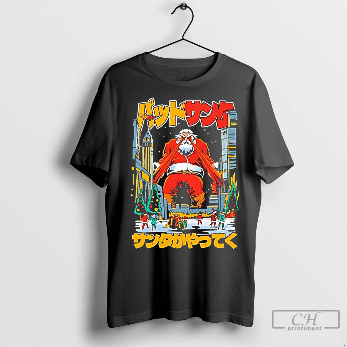 Premium Kaiju Santa Lase Eyes Christmas Shirt Hoodie Sweatshirt | PurePodTees.com