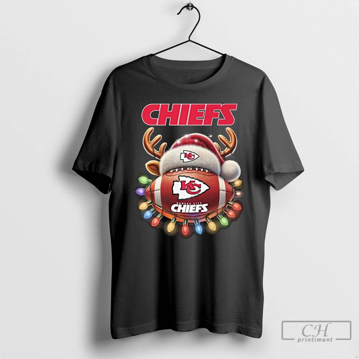 Premium Kansas City Chiefs Football Hat Light Merry Christmas 2025 Long Sleve T Shirts Hoodie Sweatshirt | PurePodTees.com