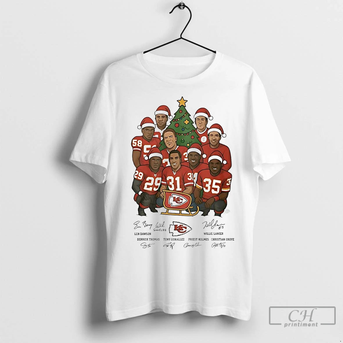 Premium Kansas City Chiefs Signatures Under Christmas Tree Shirt Hoodie Sweatshirt | PurePodTees.com