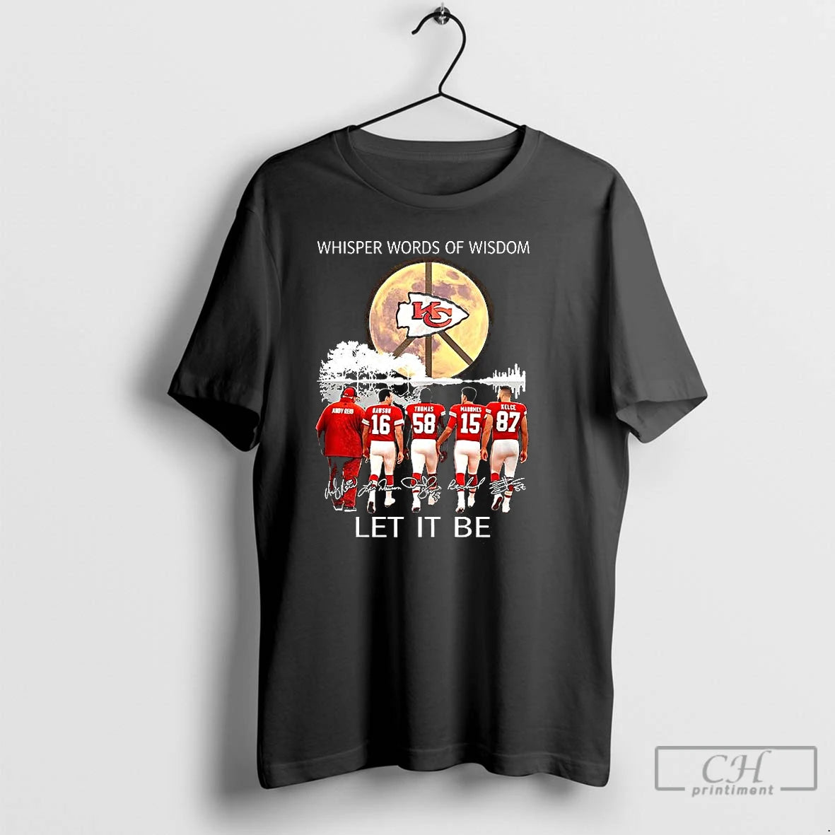 Premium Kansas City Chiefs Whisper Words Of Wisdom Let It Be Player Signature Peace Symbol Shirt Hoodie Sweatshirt