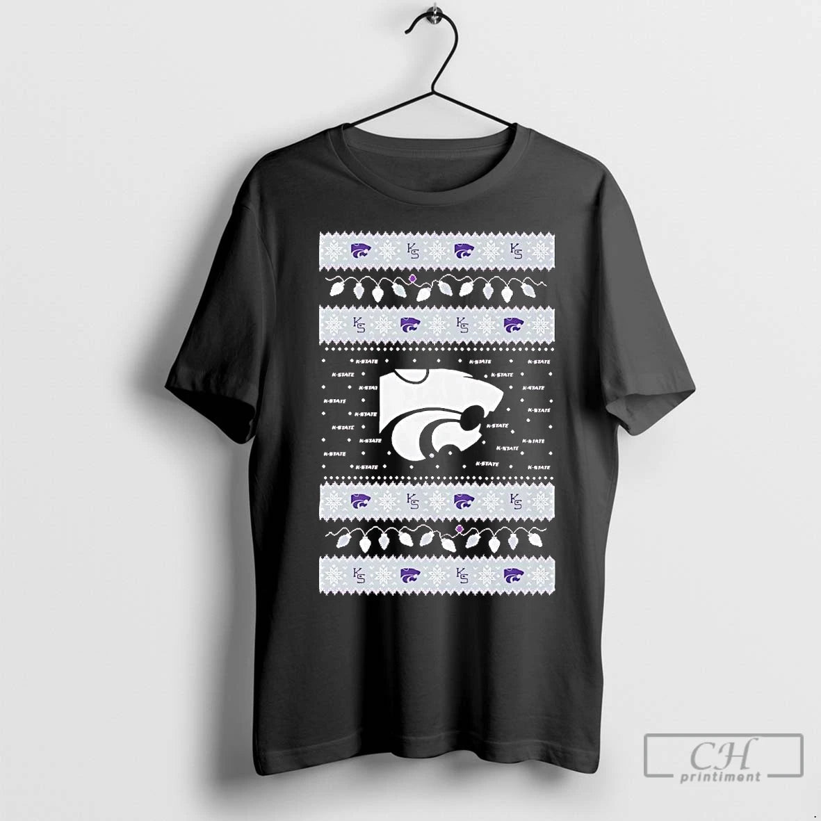 Premium Kansas State Wildcats Ugly Christmas Light Shirt Hoodie Sweatshirt | PurePodTees.com