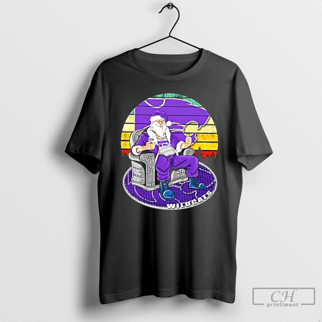 Premium Kansas State Wildcats X Santa Claus Christmas Vintage T Shirts Hoodie Sweatshirt | PurePodTees.com