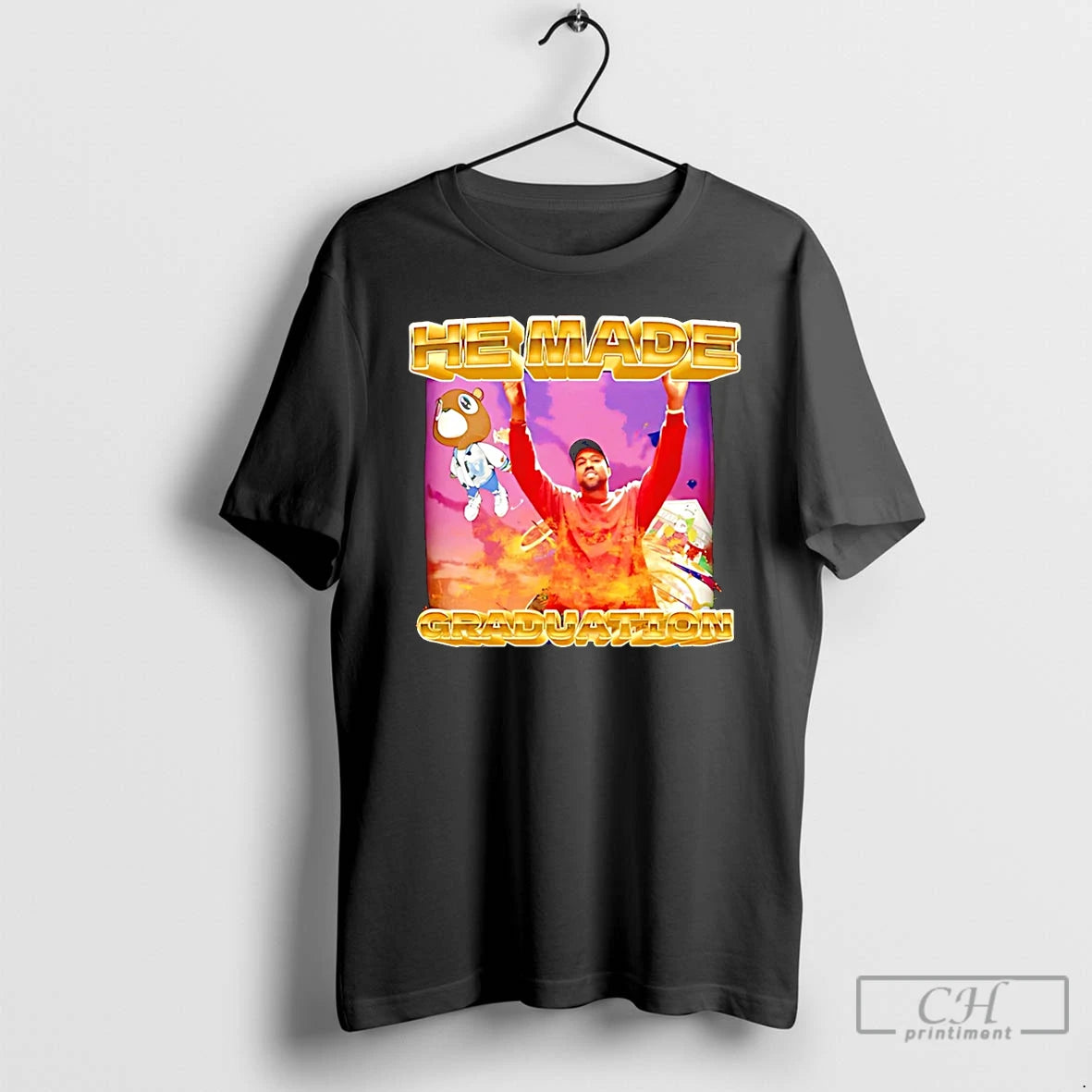 Premium Kanye West He Made Graduation Graphic T Shirts Hoodie Sweatshirt | PurePodTees.com