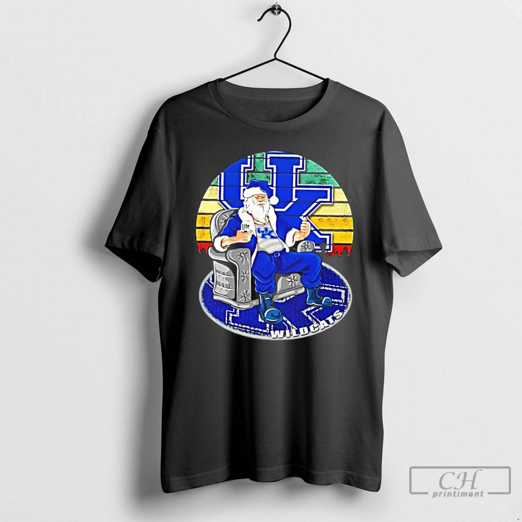 Premium Kentucky Wildcats X Santa Claus Christmas Vintage T Shirts Hoodie Sweatshirt | PurePodTees.com