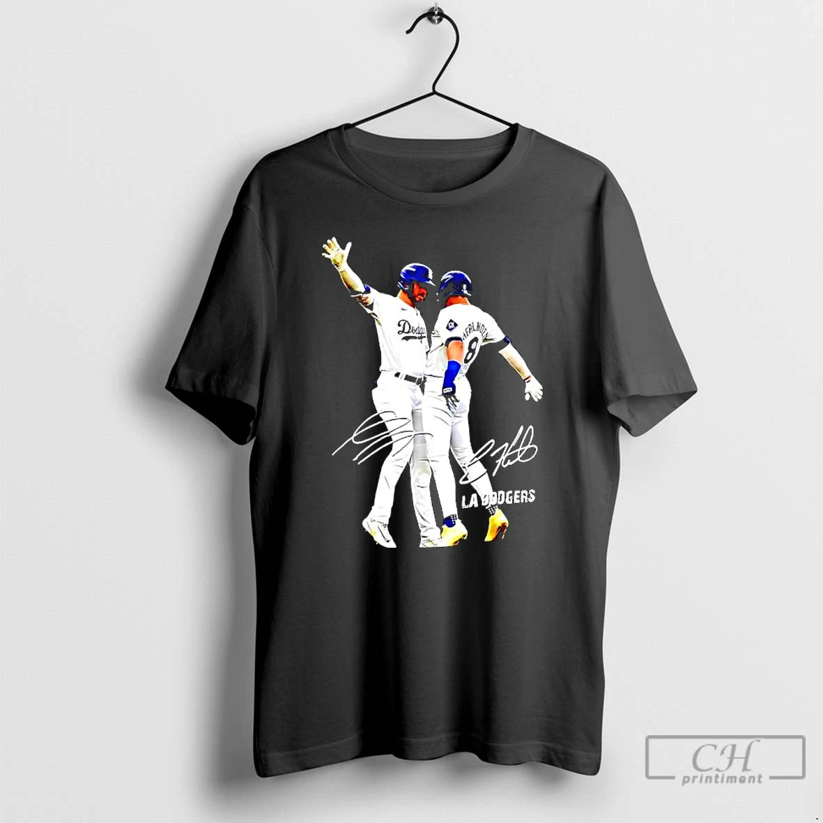 Premium Kike Hernandez And Gavin Lux Funny Celebartion Los Angeles Baseball Signatures T Shirts Hoodie Sweatshirt