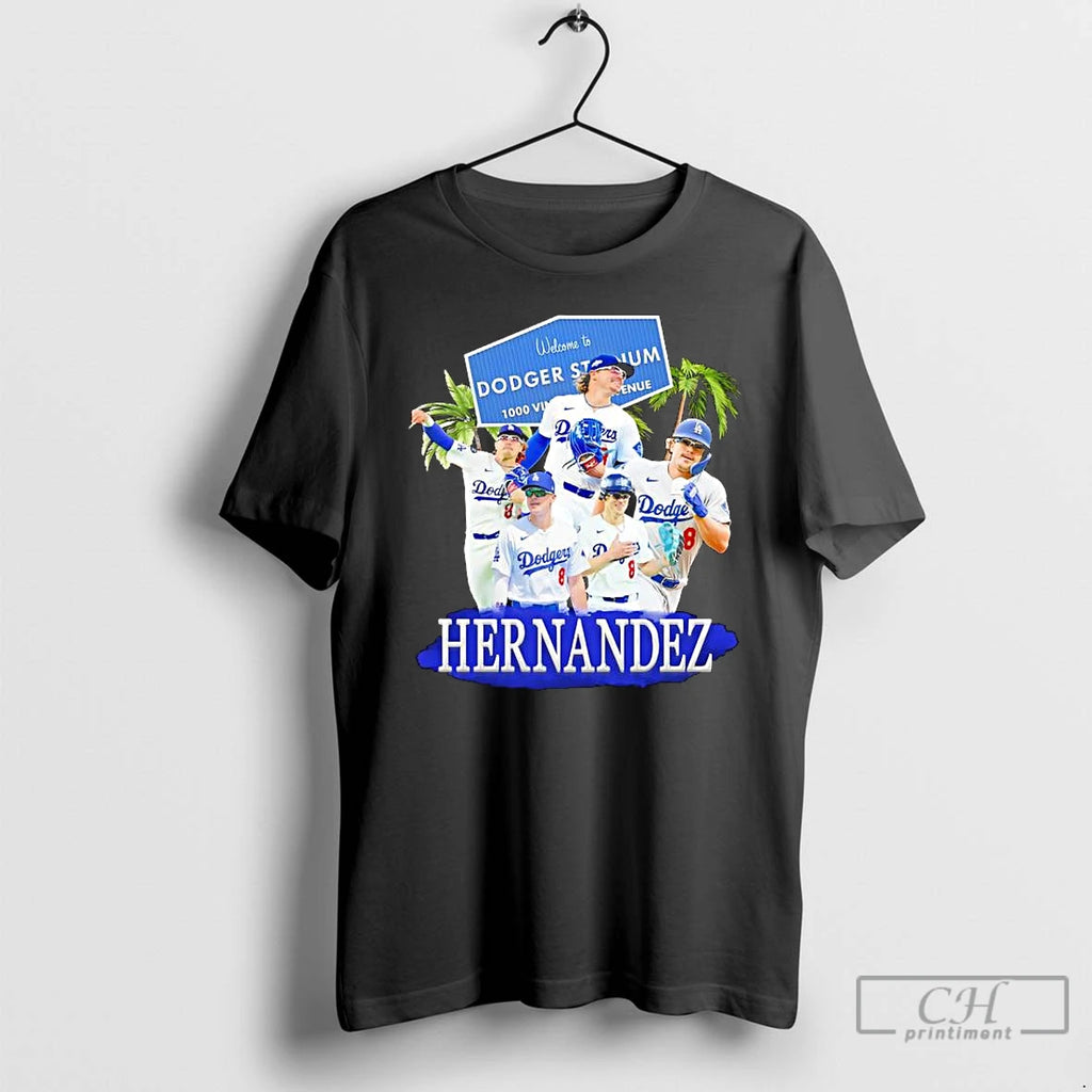Premium Kike Hernandez Welcome To Los Angeles Dodger Stadium T Shirts Hoodie Sweatshirt | PurePodTees.com
