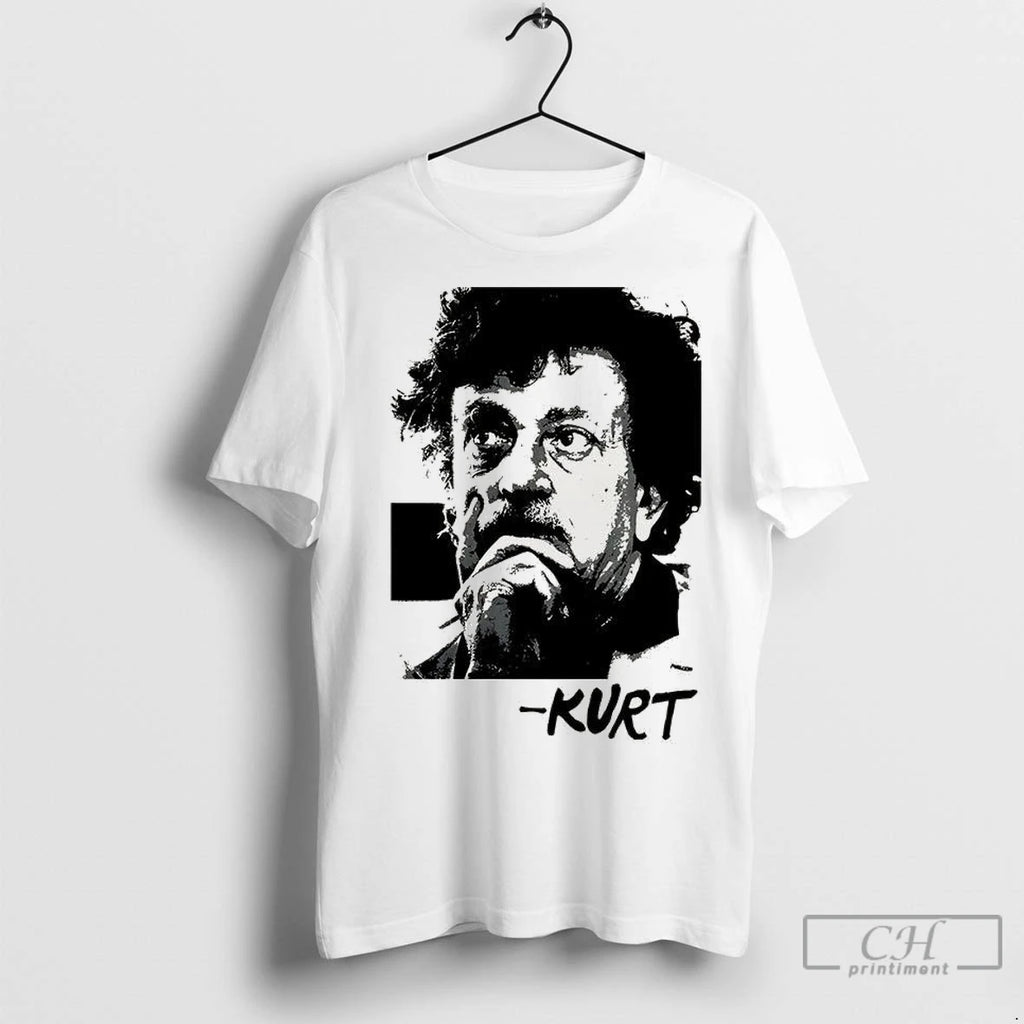 Premium Kurt Vonnegut Portrait Tribute Retro Shirt Hoodie Sweatshirt | PurePodTees.com