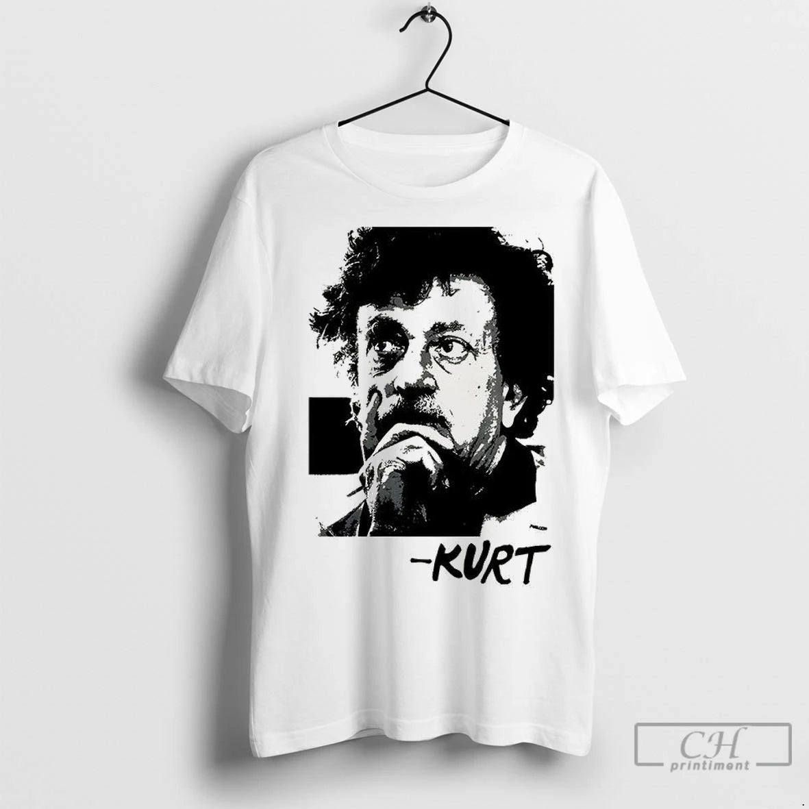 Premium Kurt Vonnegut Portrait Tribute Retro Shirt Hoodie Sweatshirt | PurePodTees.com