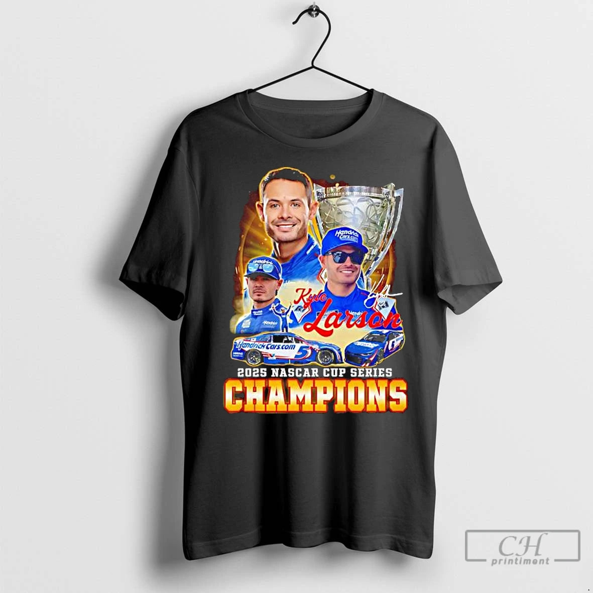 Premium Kyle Larson 2025 Nascar Cup Series Champions Signature Shirt Hoodie Sweatshirt | PurePodTees.com