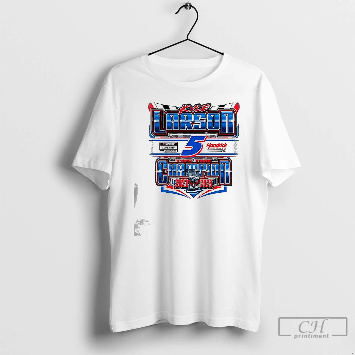 Premium Kyle Larson 5 2025 Nascar Two Time Champion Exclusive T Shirts Hoodie Sweatshirt | PurePodTees.com