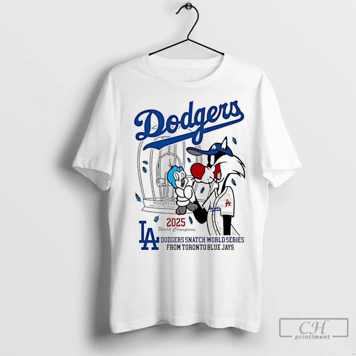 Premium La Dodgers Snatch World Series From Toronto Blue Jays Mascot 2025 Shirt Hoodie Sweatshirt | PurePodTees.com