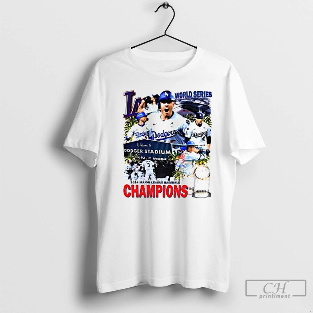 Premium La World Series 2024 Major League Baseball Champions Graphic T Shirts Hoodie Sweatshirt | PurePodTees.com