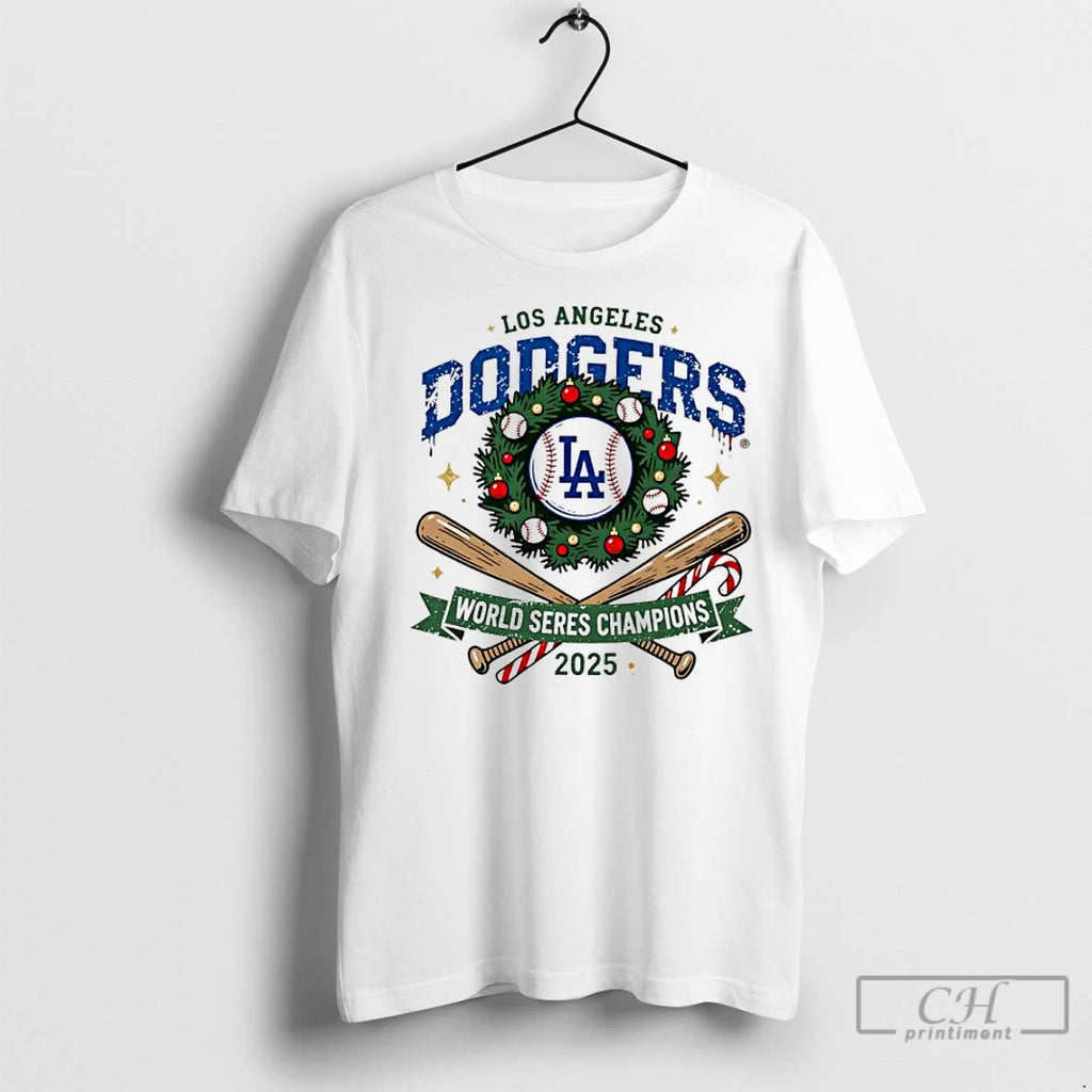 Premium La Dodgers World Series Champions 2025 Christmas Shirt Hoodie Sweatshirt | PurePodTees.com