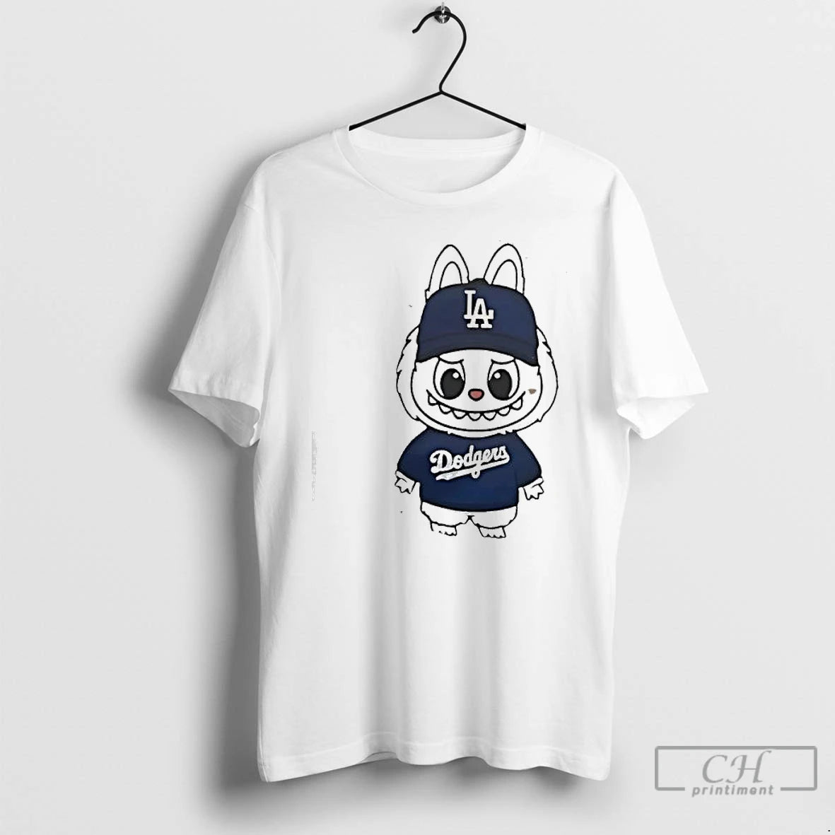 Premium Labubu Wearing A Los Angeles Dodgers T Shirts Hoodie Sweatshirt | PurePodTees.com