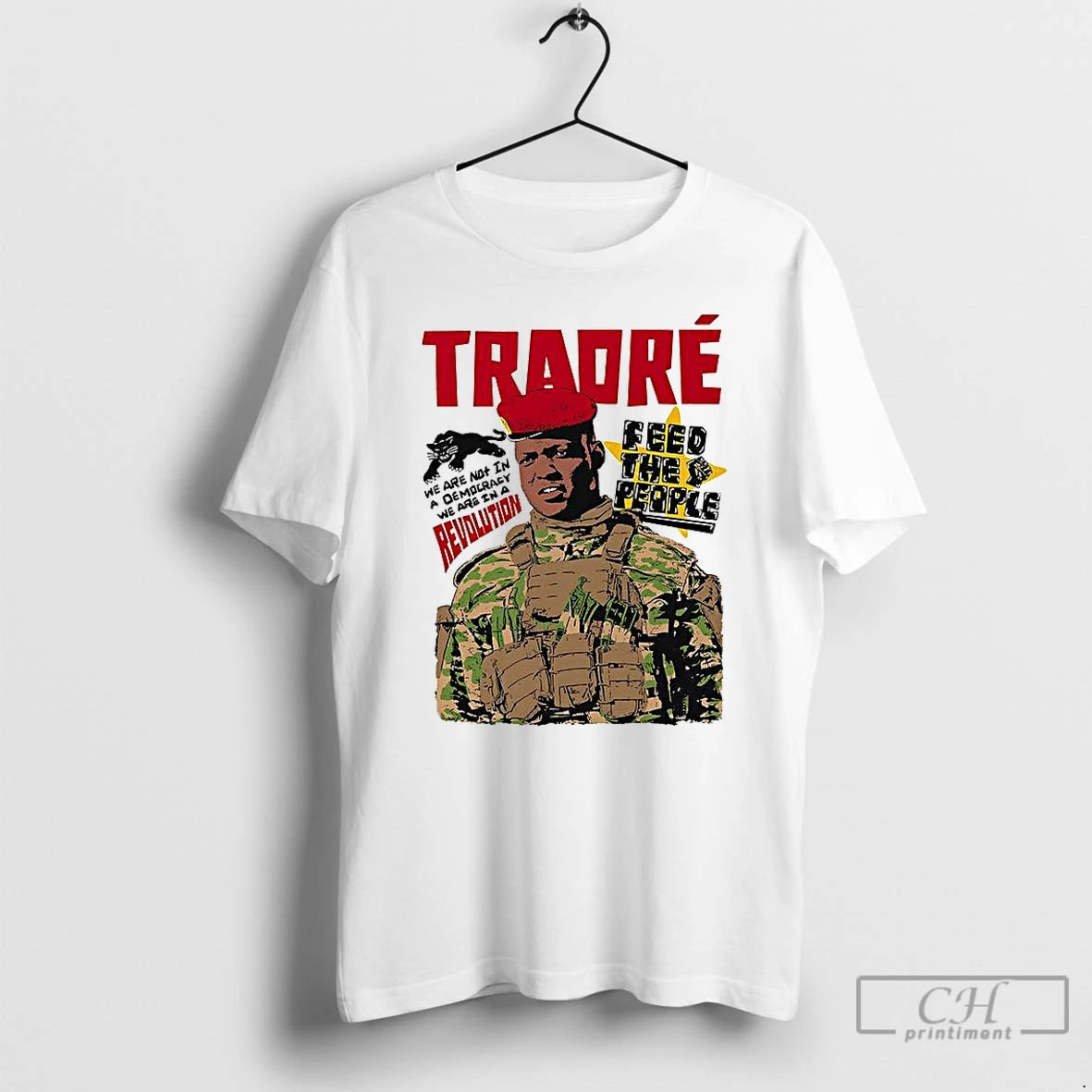 Premium Leader Ibrahim Traore Burkina Faso We Are Not In A Democracy We Are In Shirt Hoodie Sweatshirt | PurePodTees.com