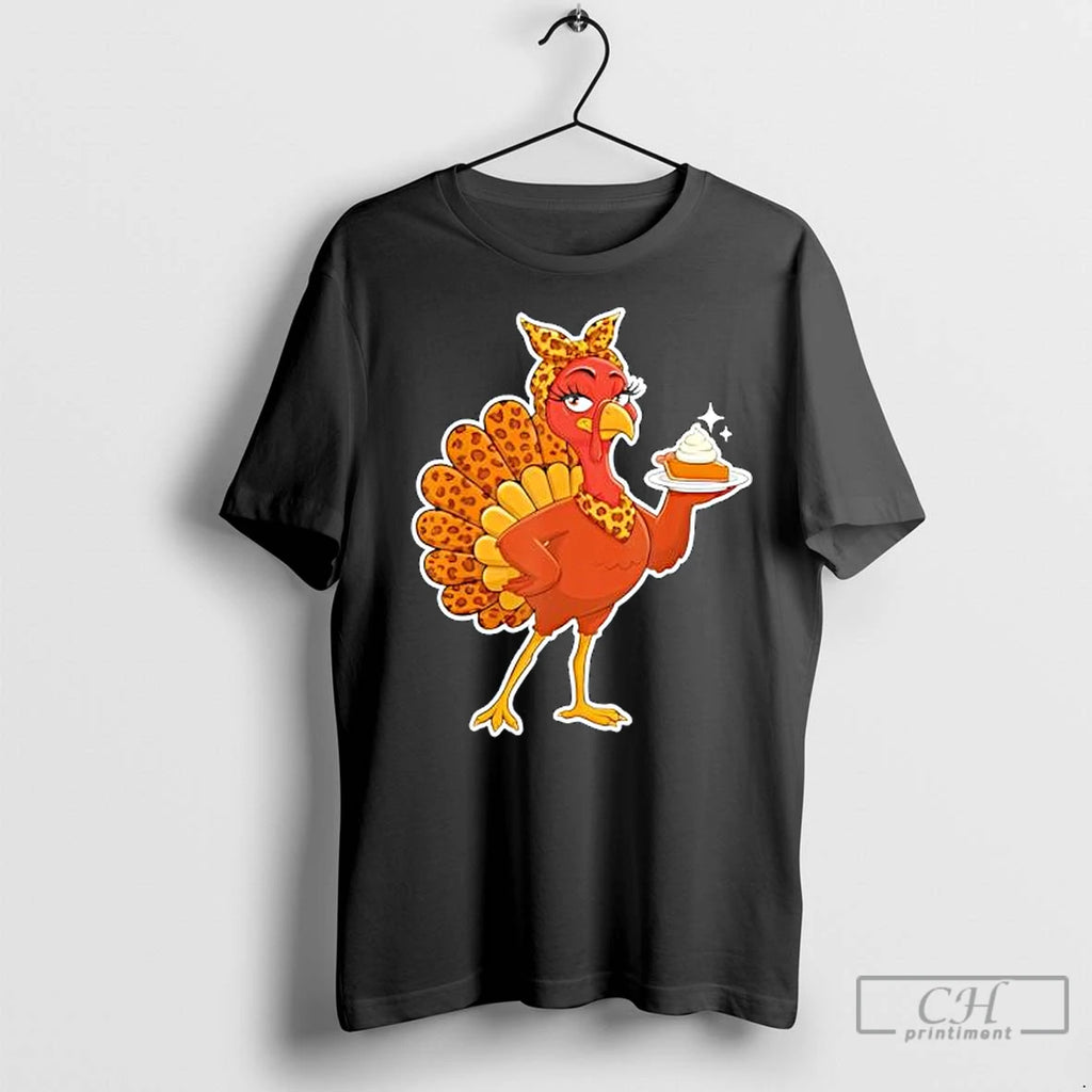 Premium Leopard Print Turkey Thanksgiving Pumpkin Shirt Hoodie Sweatshirt | PurePodTees.com