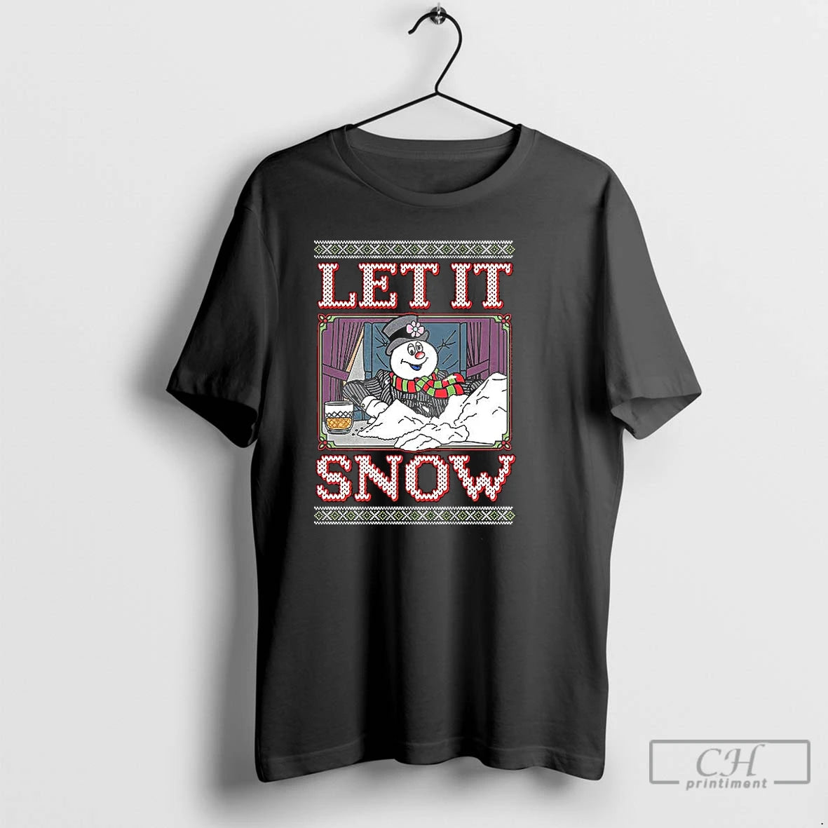 Premium Let It Snow Frosty Snowman Christmas Shirt Hoodie Sweatshirt | PurePodTees.com