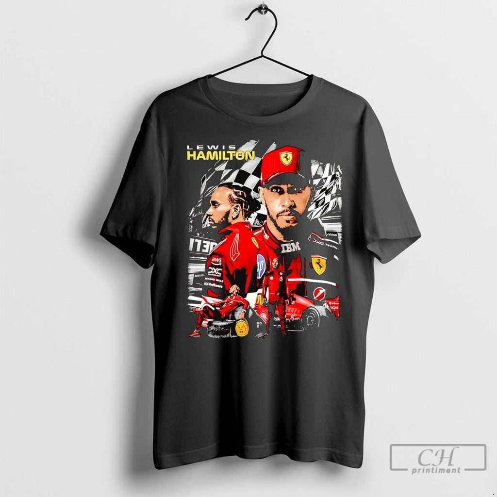 Premium Lewis Hamilton Picture Collage 2 Sided Shirt Hoodie Sweatshirt | PurePodTees.com