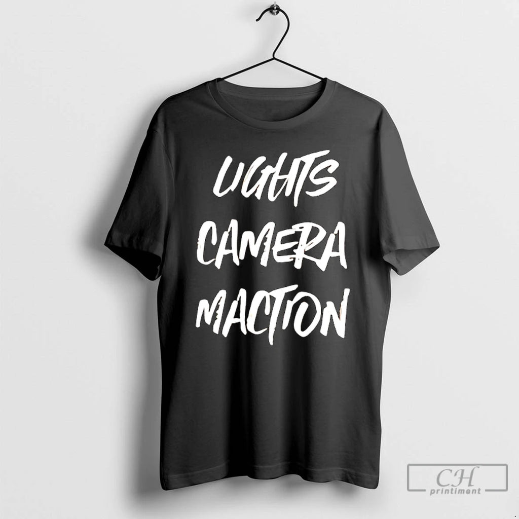 Premium Lights Camera Maction Capital Letters T Shirts Hoodie Sweatshirt | PurePodTees.com