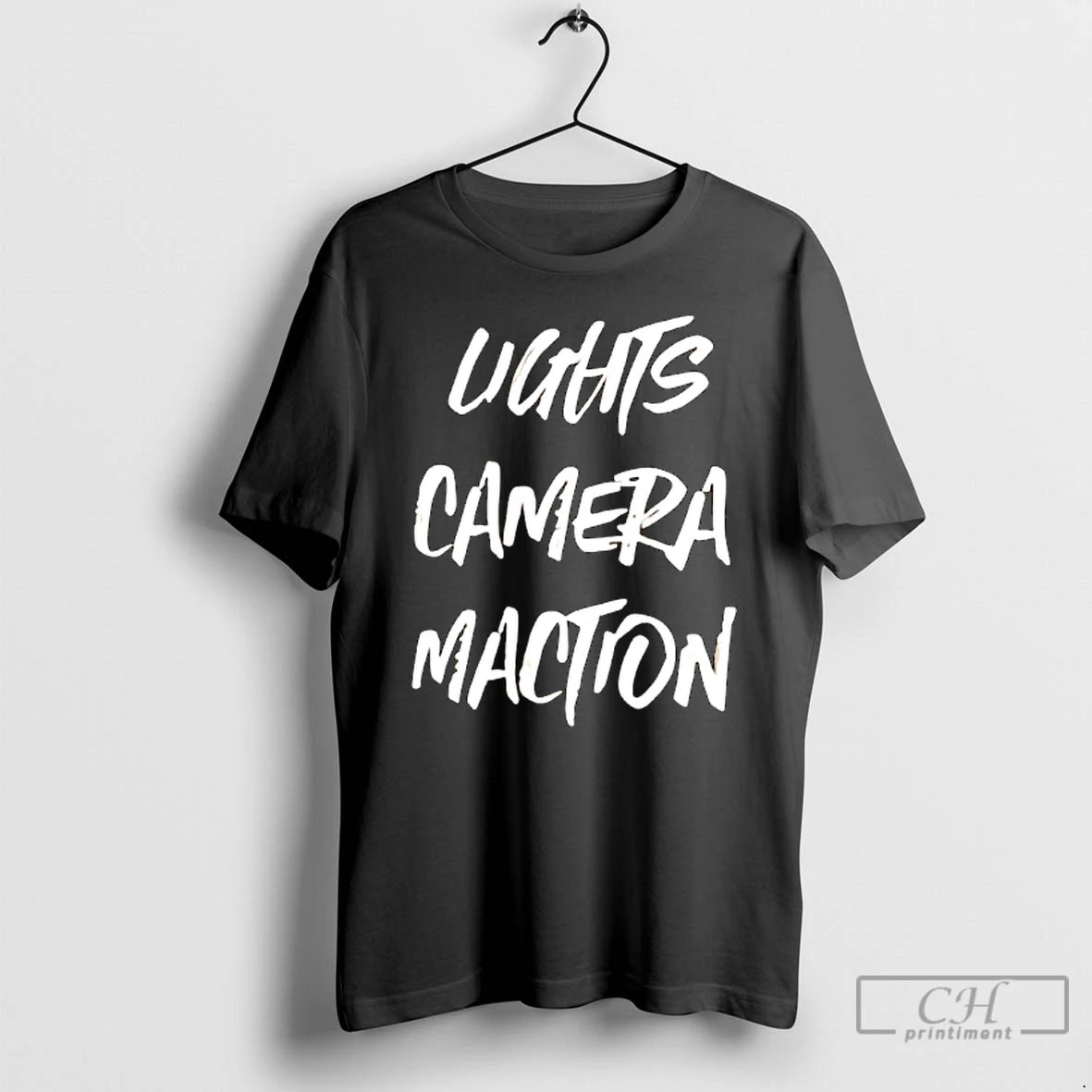 Premium Lights Camera Maction Capital Letters T Shirts Hoodie Sweatshirt | PurePodTees.com