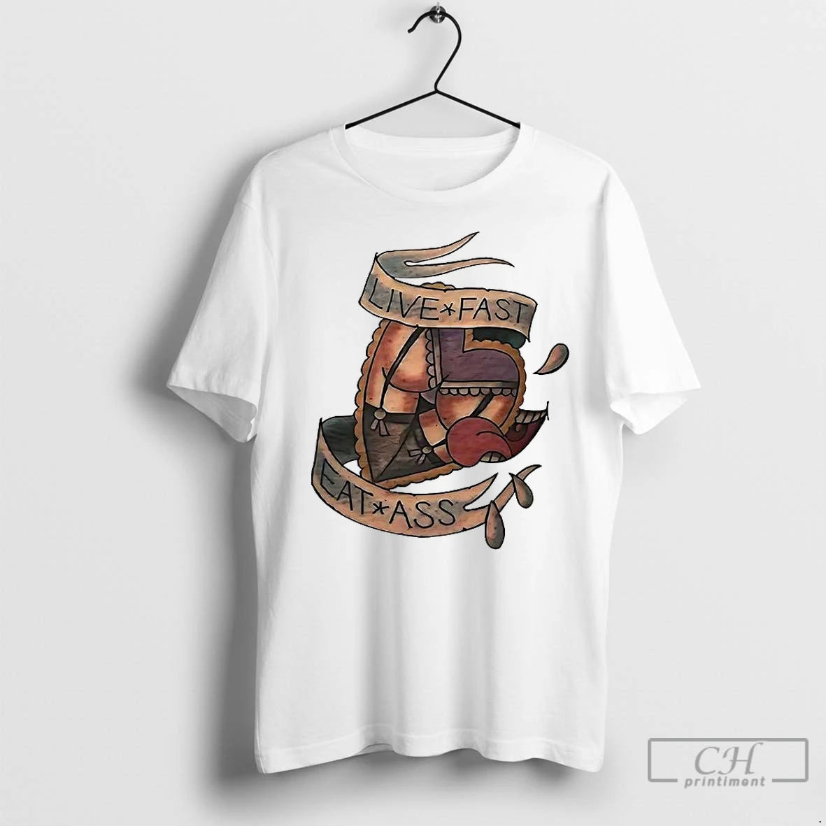Premium Live Fast Eat Ass Heart Tattoo Shirt Hoodie Sweatshirt | PurePodTees.com